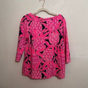 Lily Pulitzer Waverly Pink Pineapple Coco Top